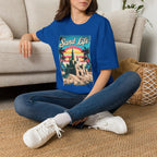 Sand Life Vintage Beach T-Shirt — Retro Sunset Sandcastle Graphic