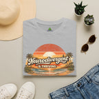 Neurodivergent & Thriving Tee — Retro Sunset Palm Graphic T-Shirt