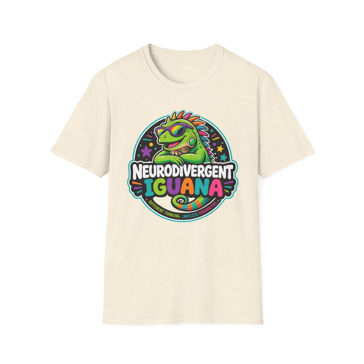 Neurodivergent Iguana T-Shirt — Colorful Pride Graphic Tee