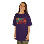 Kids T‑Shirt – "Powered by Dopamine & Spite" Retro Graphic Tee