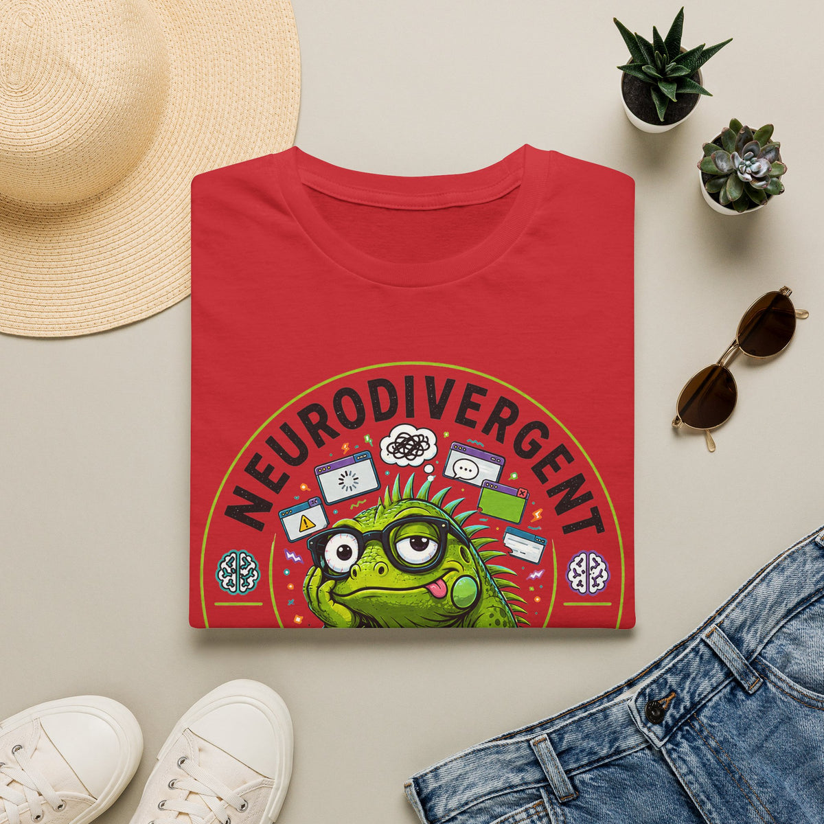 Neurodivergent Iguana T-Shirt — Cute Pride Neurodiversity Tee