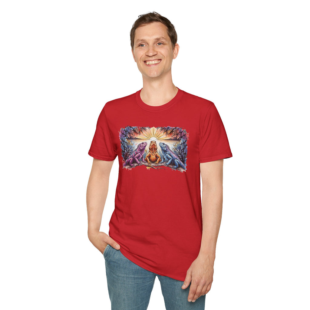 Tres iguanas T-Shirt — Sunrise Tribal Animal Harmony Tee