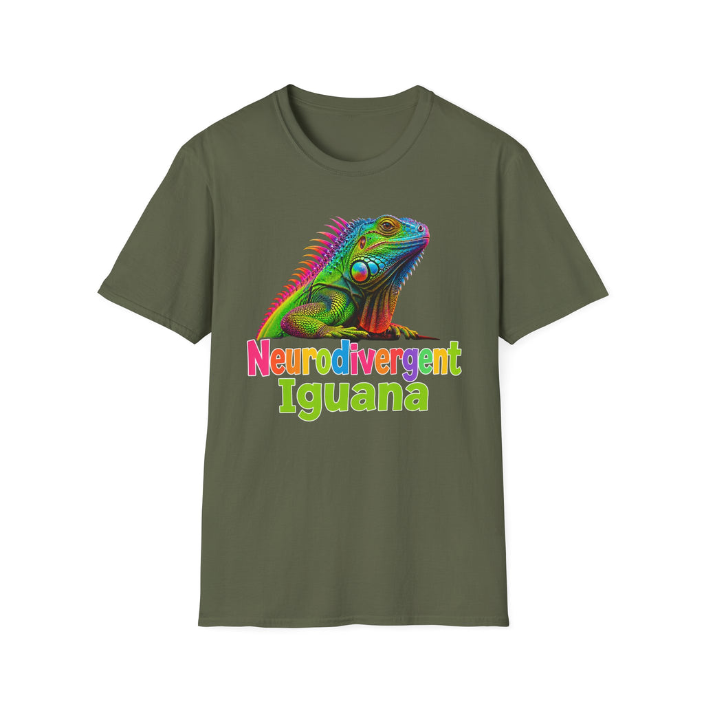 Neurodivergent Iguana T-Shirt — Colorful Pride Lizard Tee