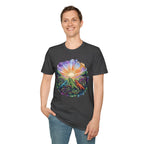 Sunrise Iguanas T-Shirt — Colorful Mountain Sunrise with Forest Trail