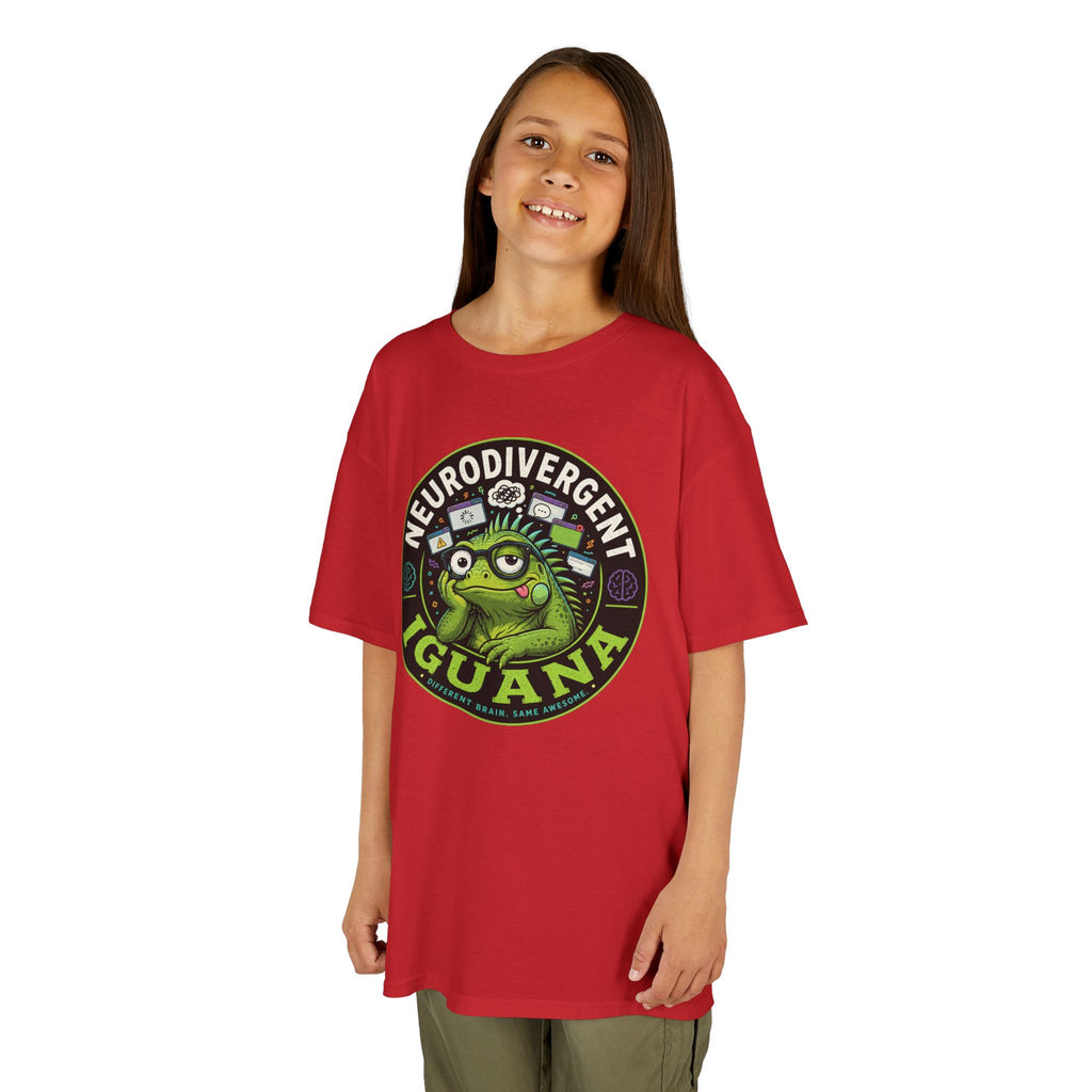 Kids T‑Shirt — "Neurodivergent Iguana" Graphic Tee