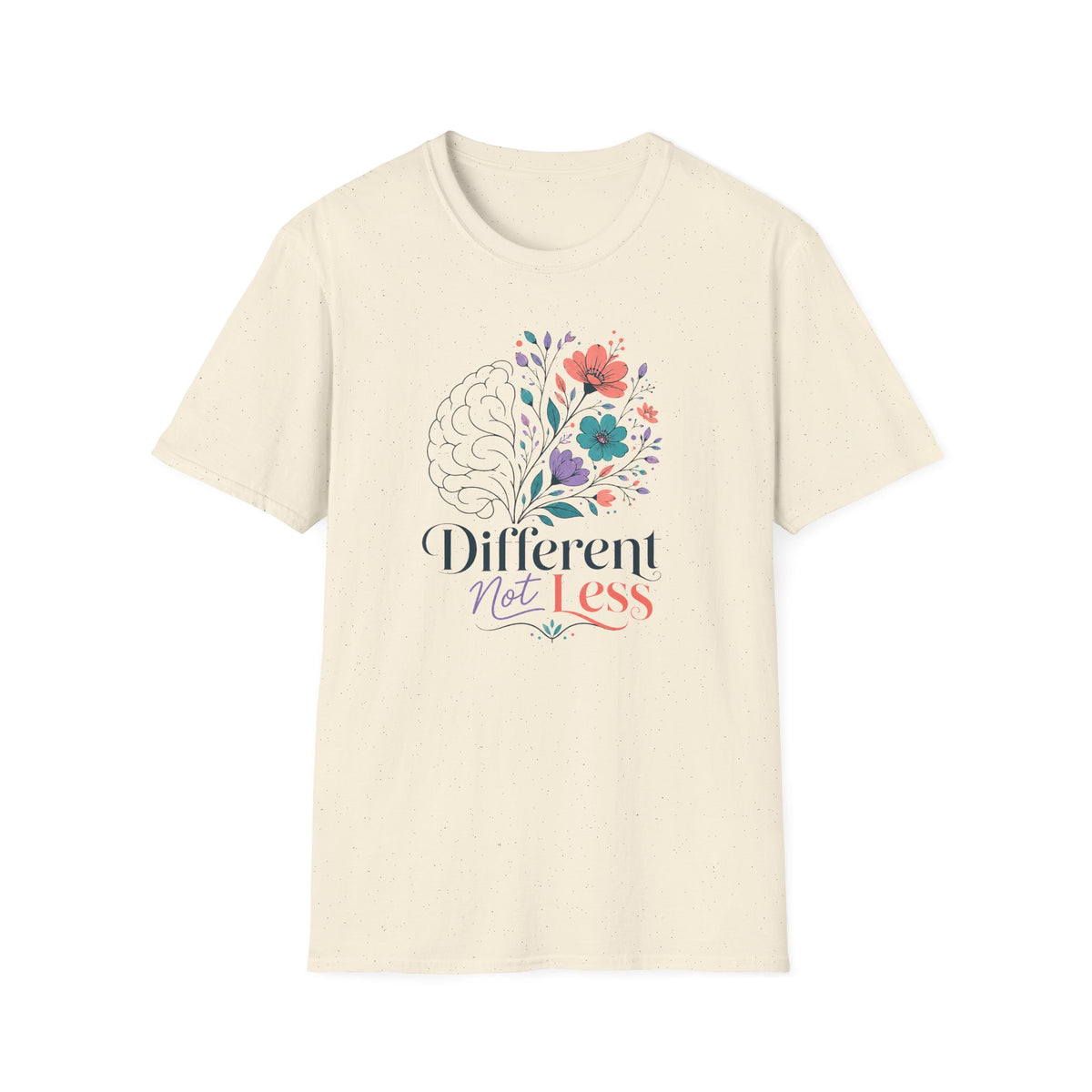 Different Not Less Floral Brain T-Shirt