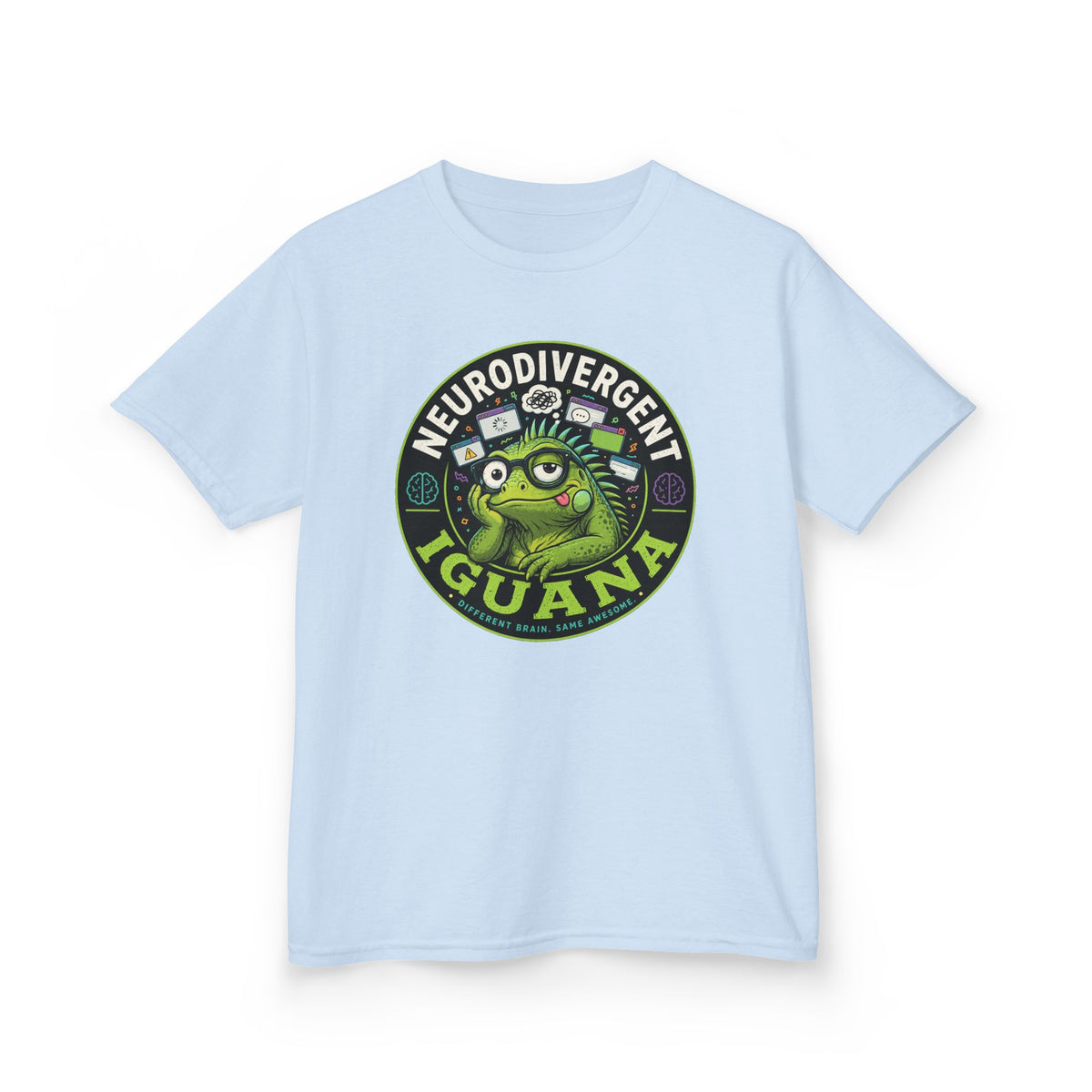 Kids T‑Shirt — "Neurodivergent Iguana" Graphic Tee