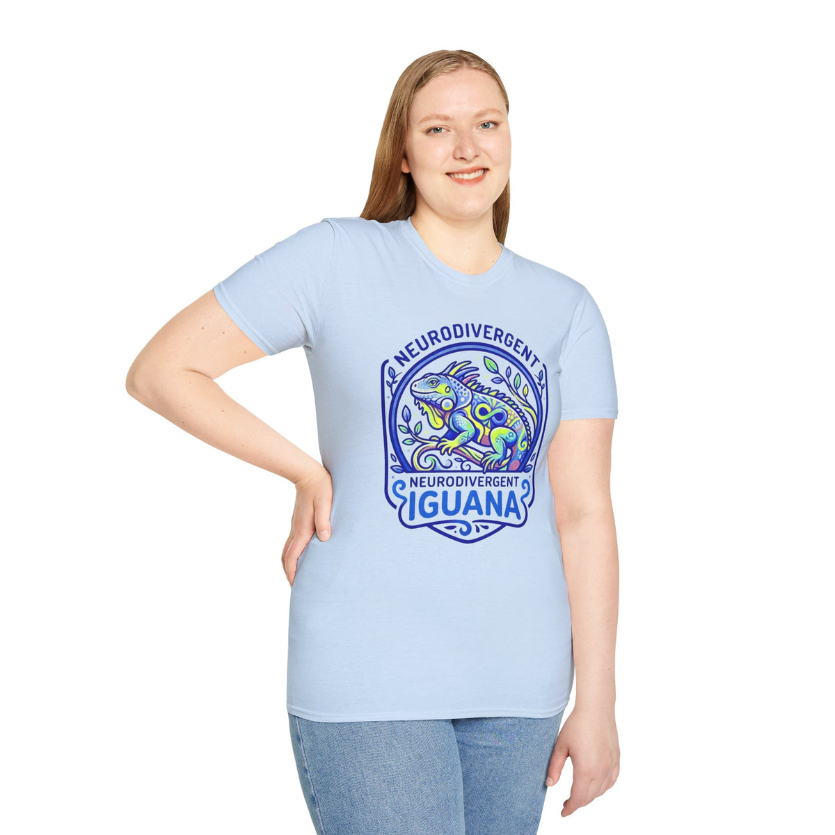 Neurodivergent Iguana T-Shirt — Colorful Pride Design for Neurodiversity Awareness