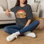 Neurodivergent & Thriving Tee — Retro Sunset Palm Graphic T-Shirt