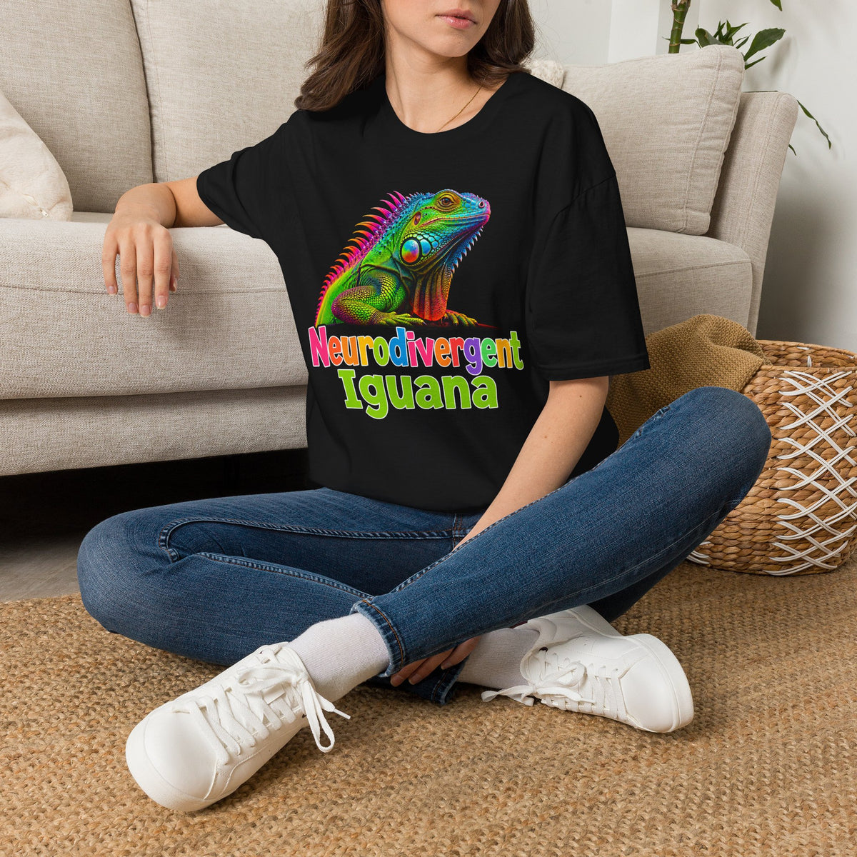 Neurodivergent Iguana T-Shirt — Colorful Pride Lizard Tee