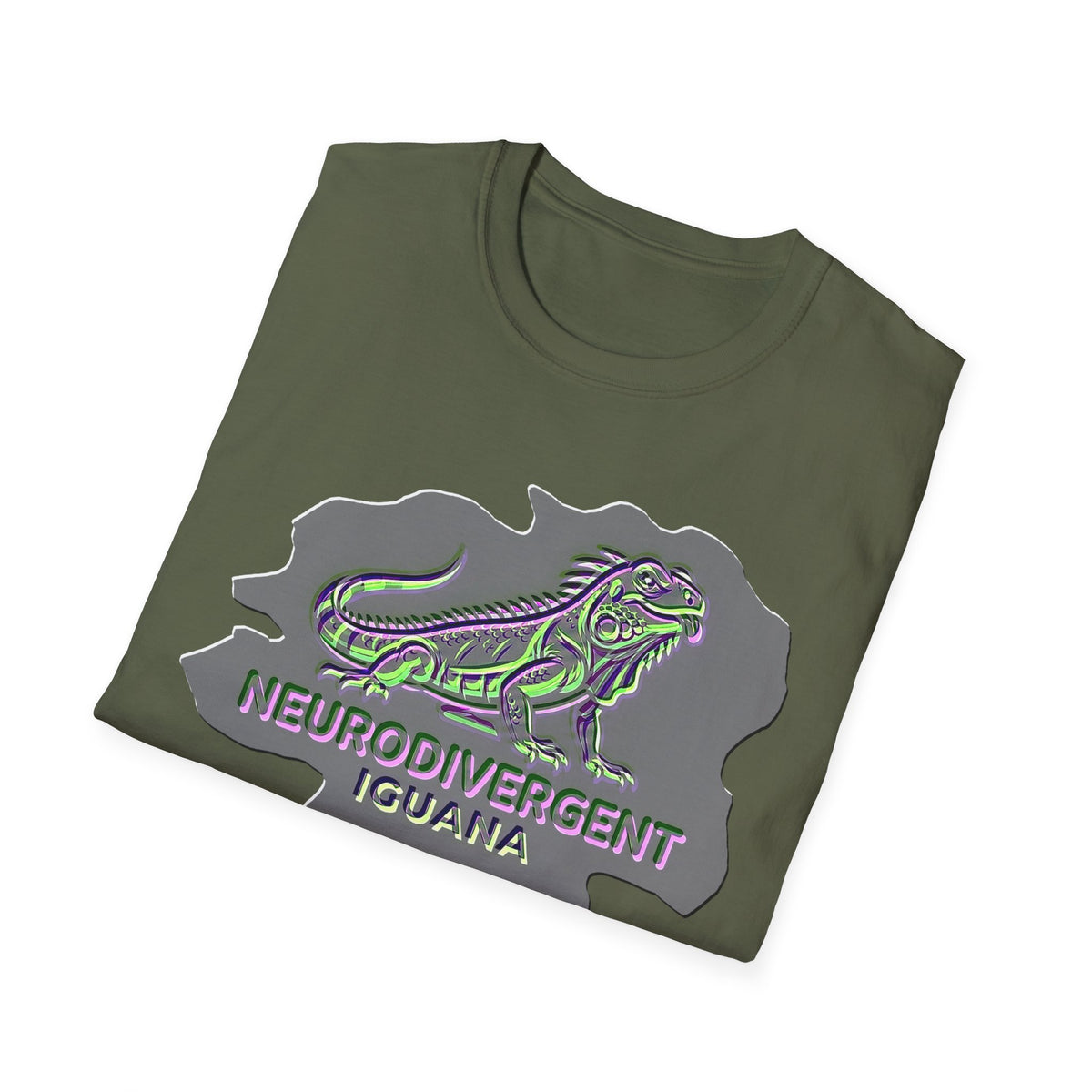 Neurodivergent Iguana T-Shirt — Colorful Pride lizard design