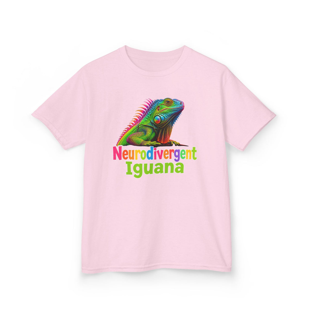 Kids T‑Shirt — Colorful "Neurodivergent Iguana" Graphic Tee