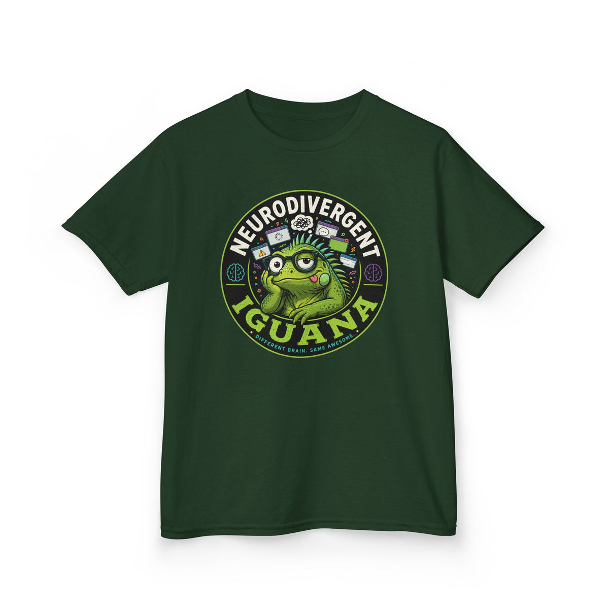 Kids T‑Shirt — "Neurodivergent Iguana" Graphic Tee