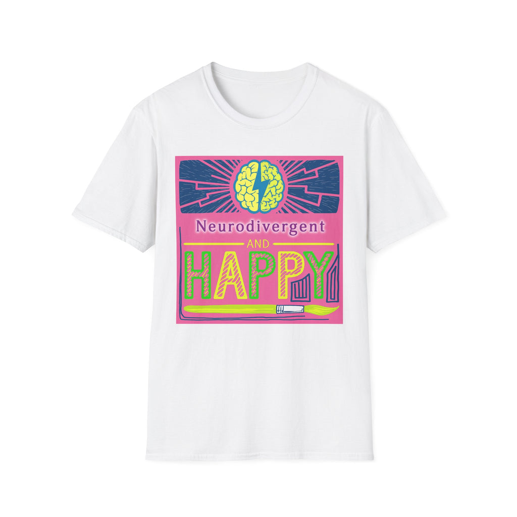 Neurodivergent and Happy T-Shirt — Bright Retro Pride Tee for Neurodiversity Awareness