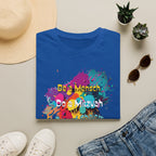 T-Shirt — Colorful "Be a Mensch, Do a Mitzvah" Splatter Tee for Jewish Celebrations