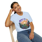 Sunrise Iguanas T-Shirt — Colorful Mountain Sunrise with Forest Trail