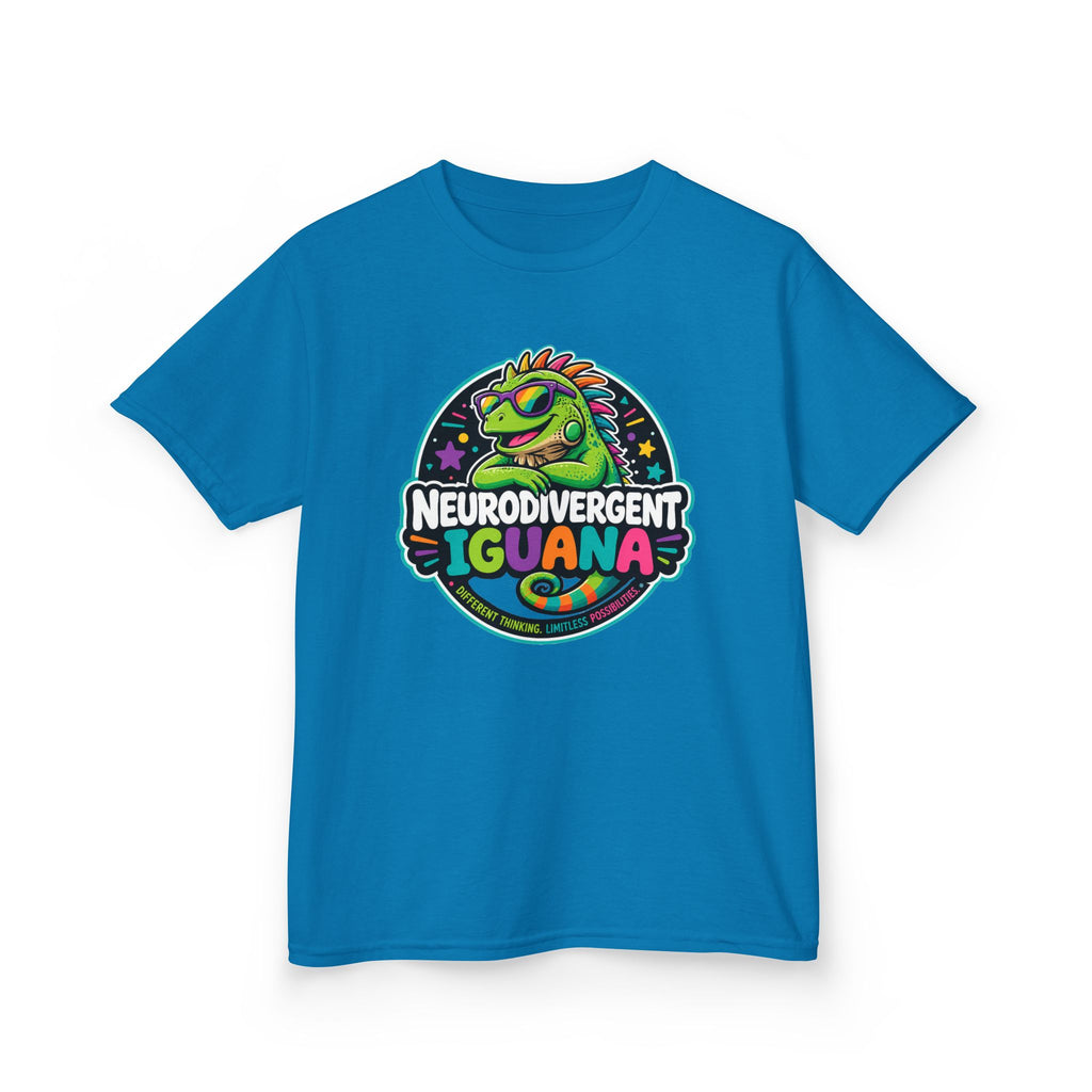 Kids T‑Shirt — "Neurodivergent Iguana" Colorful Pride Tee