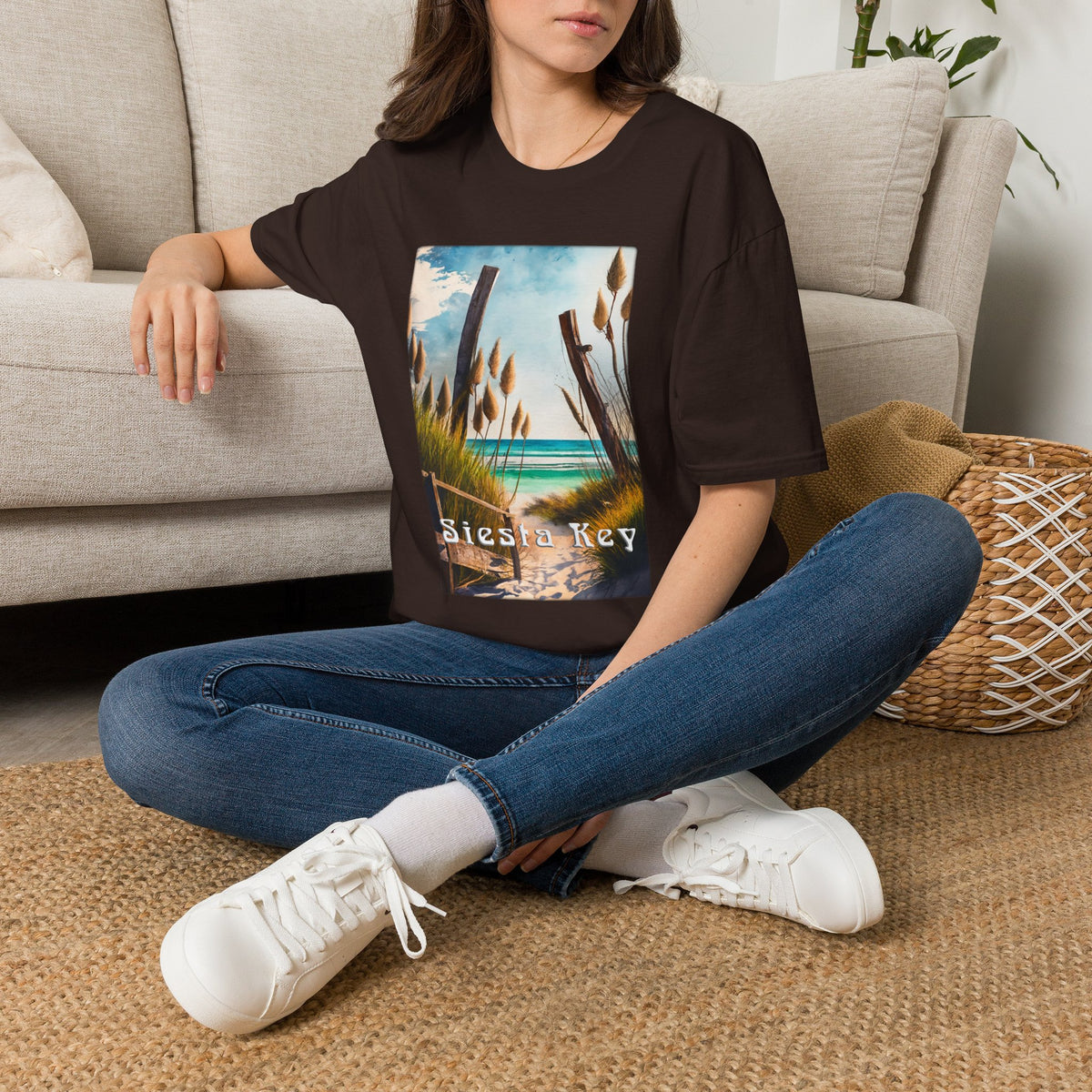 Siesta Key Beach T‑Shirt — Coastal Vintage Surf Graphic Tee