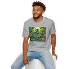 Autism Awareness T-Shirt — 'I Love Music, I Hear Headphones' Floral Design