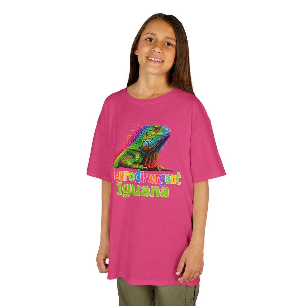 Kids T‑Shirt — Colorful "Neurodivergent Iguana" Graphic Tee