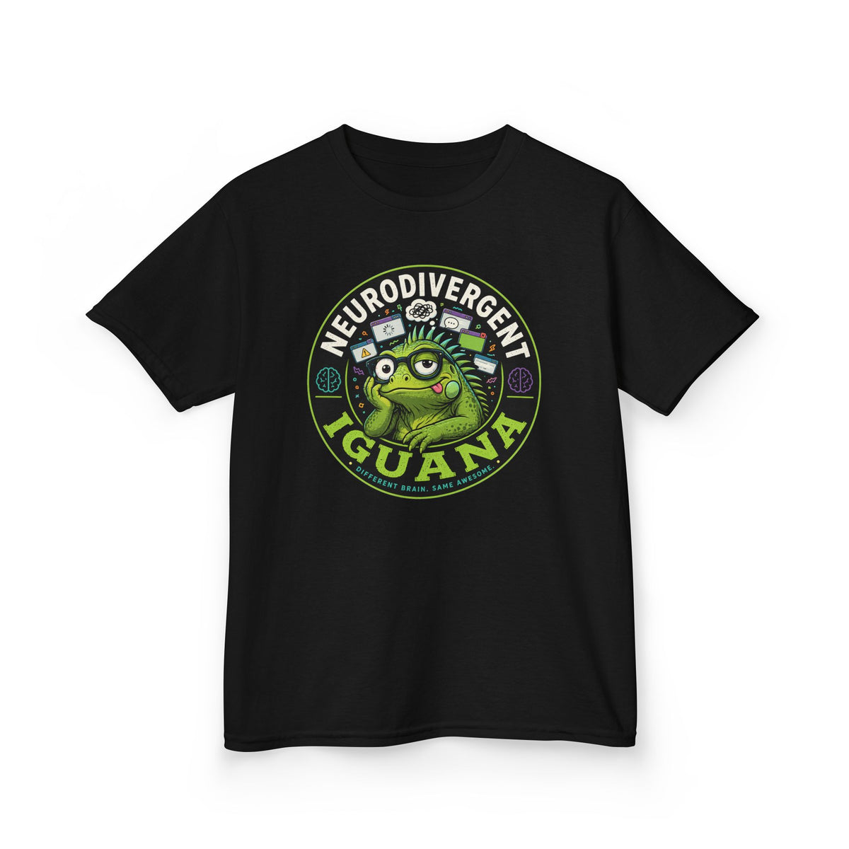 Kids T‑Shirt — "Neurodivergent Iguana" Graphic Tee