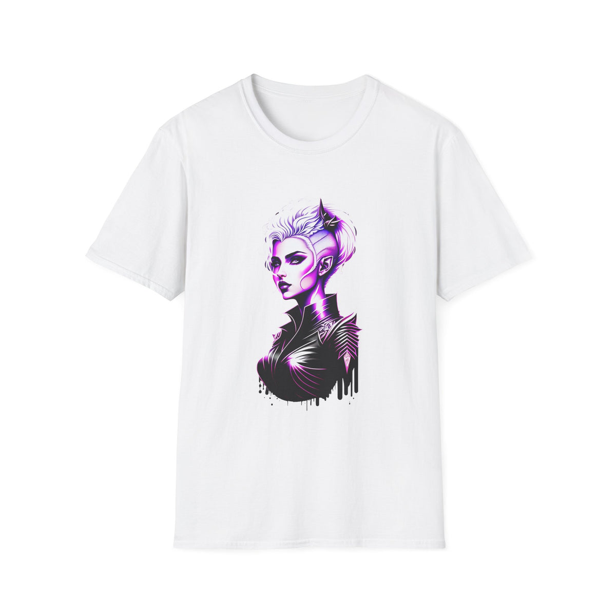 Violet Elven Woman Portrait T-Shirt
