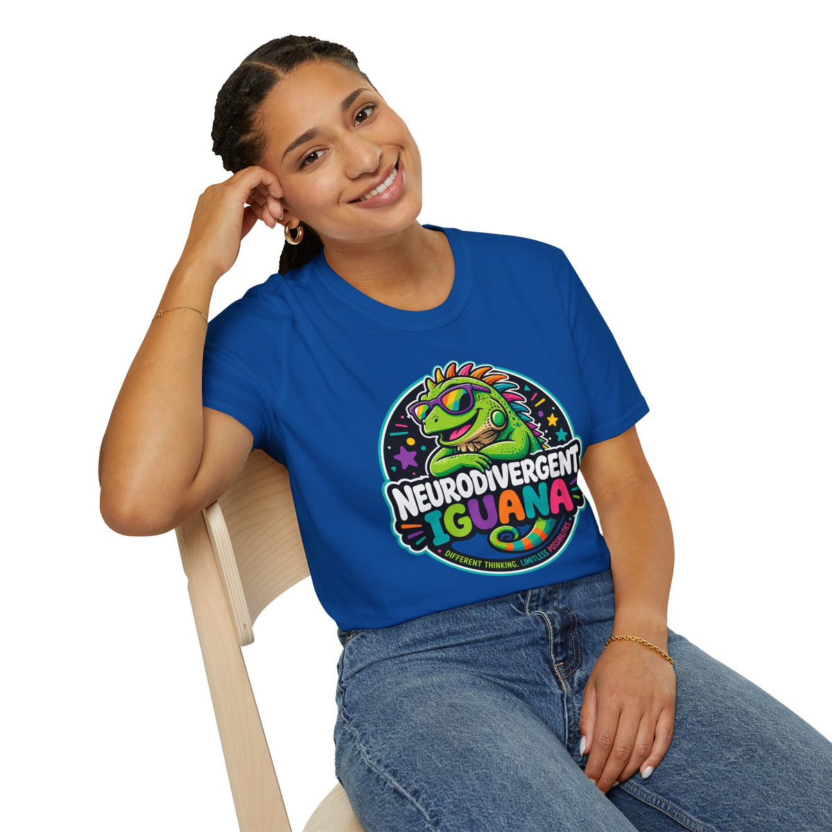 Neurodivergent Iguana T-Shirt — Colorful Pride Graphic Tee
