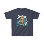 Kids Surfing Bear Graphic Tee — Cute Adventure Whale-Wave Design