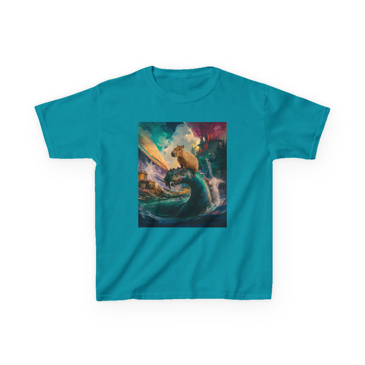 Kids T-Shirt — Colorful Surfing Bear Adventure Graphic Tee