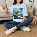 Capybara Surfing T-Shirt — Funny Animal Beach Tee