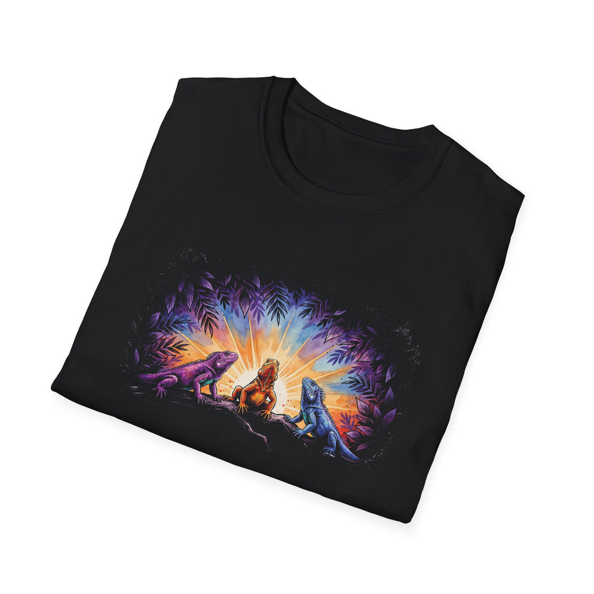 Three Iguanas T-Shirt — Watercolor Safari Animal Graphic Tee