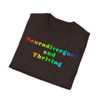 Neurodivergent and Thriving T-Shirt – Rainbow Pride Neurodiversity Tee