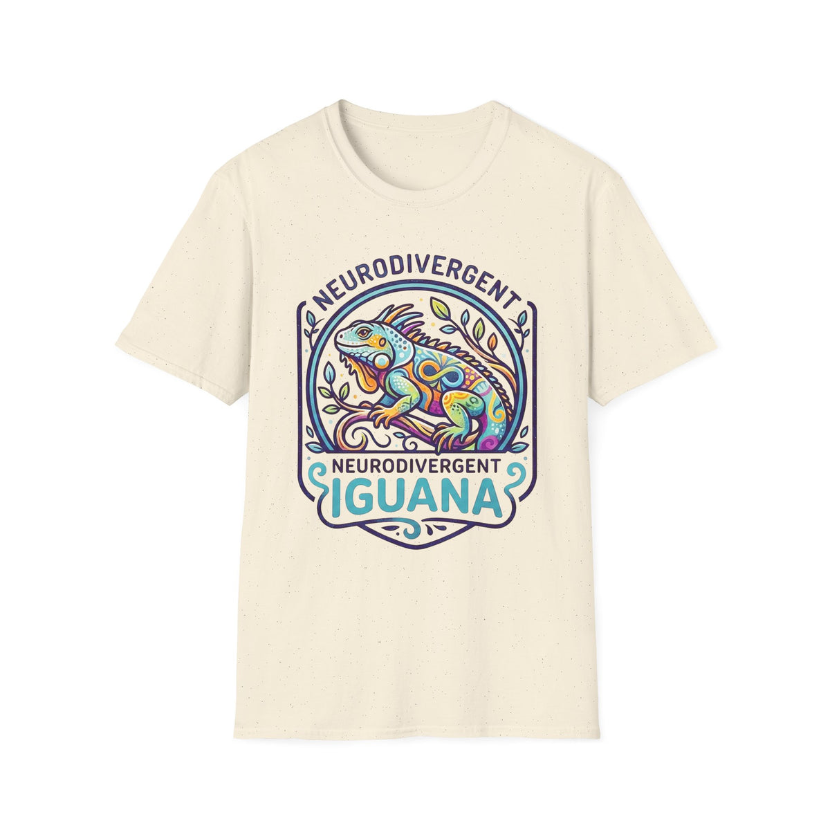 Neurodivergent Iguana T-Shirt — Colorful Pride Design for Neurodiversity Awareness