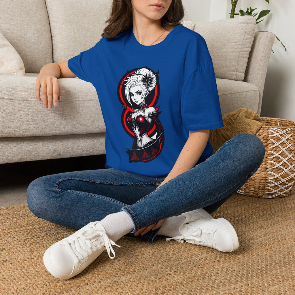 Vampy Gothic Girl Graphic Tee – Dark Anime Skull Design