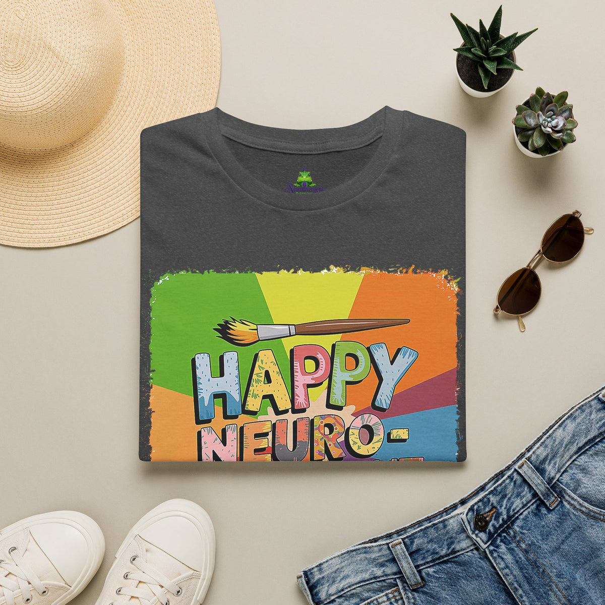 Happy Neurodivergent T-Shirt — Colorful Pride Art Tee