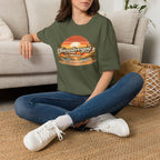 Neurodivergent & Thriving Tee — Retro Sunset Palm Graphic T-Shirt