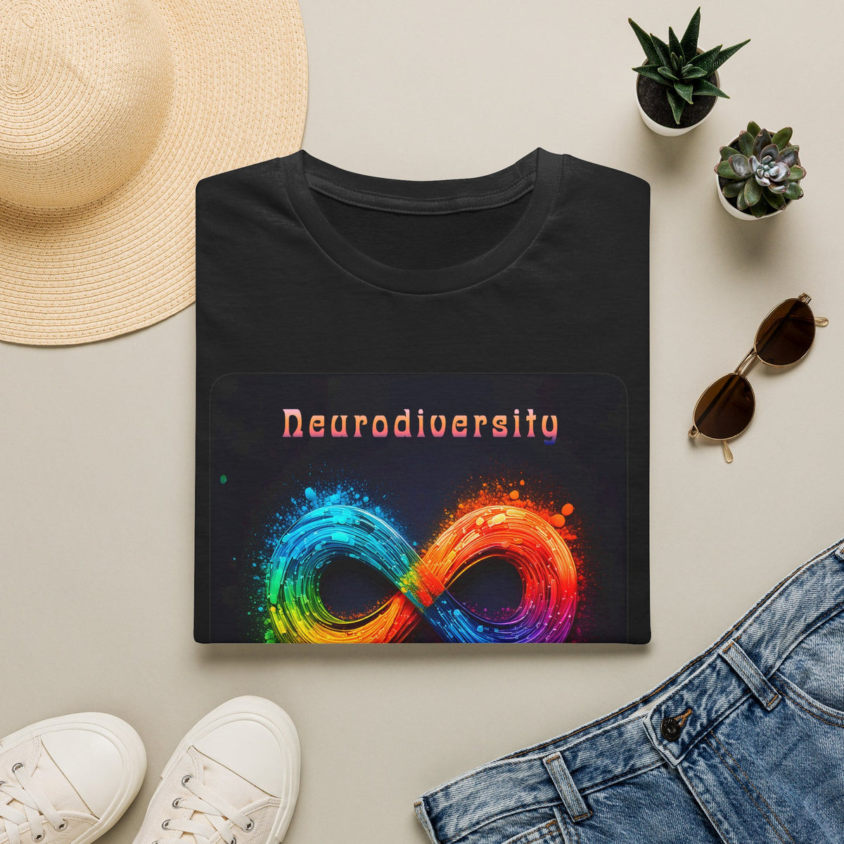 Neurodiversity Infinity T-Shirt — Brighten Our World Rainbow Design