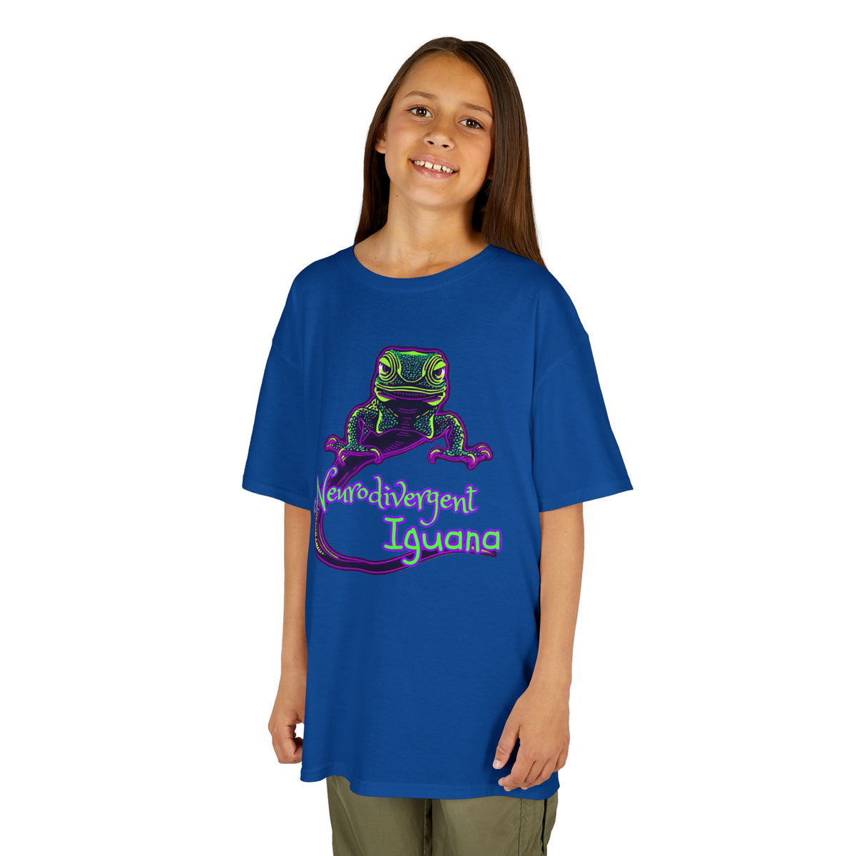 Kids Tee — Neon Chubby Iguana Graphic