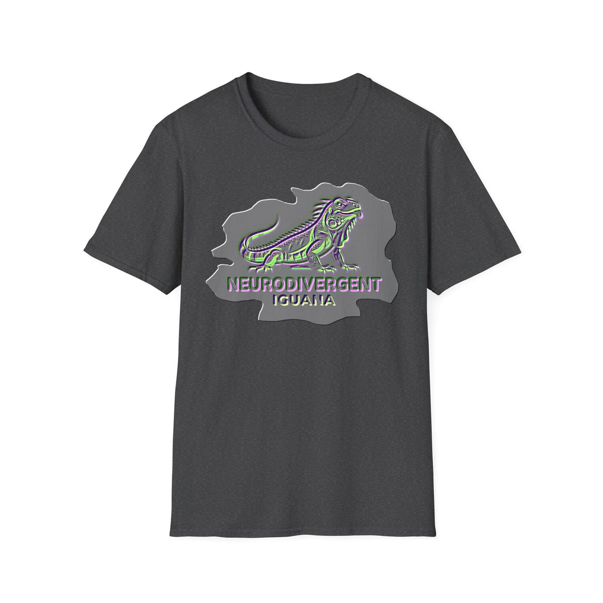 Neurodivergent Iguana T-Shirt — Colorful Pride lizard design