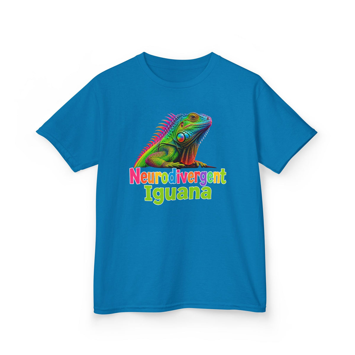 Kids T‑Shirt — Colorful "Neurodivergent Iguana" Graphic Tee