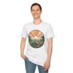 Sunrise Jungle T-Shirt — Retro Tropical Sunset Graphic Tee