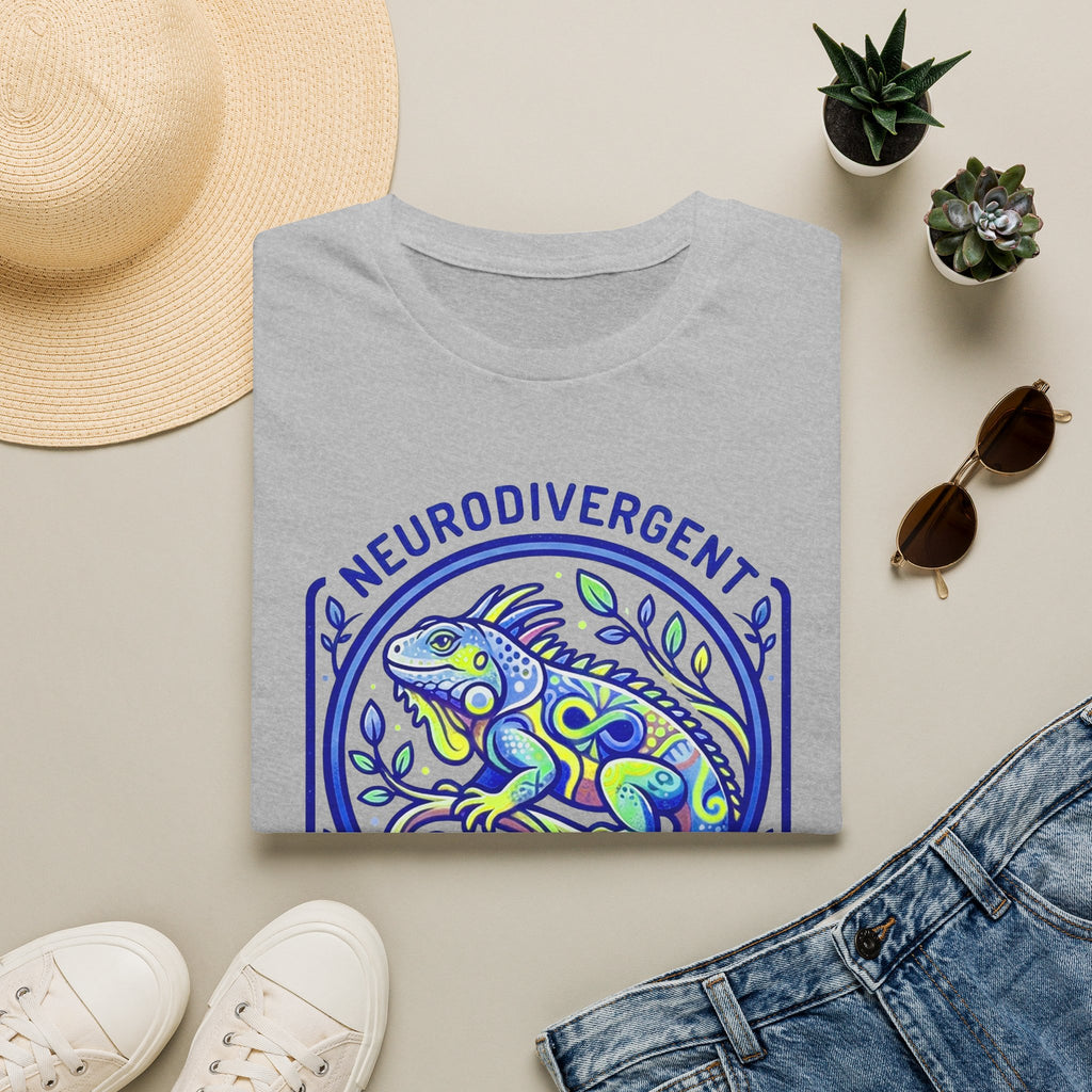 Neurodivergent Iguana T-Shirt — Colorful Pride Design for Neurodiversity Awareness