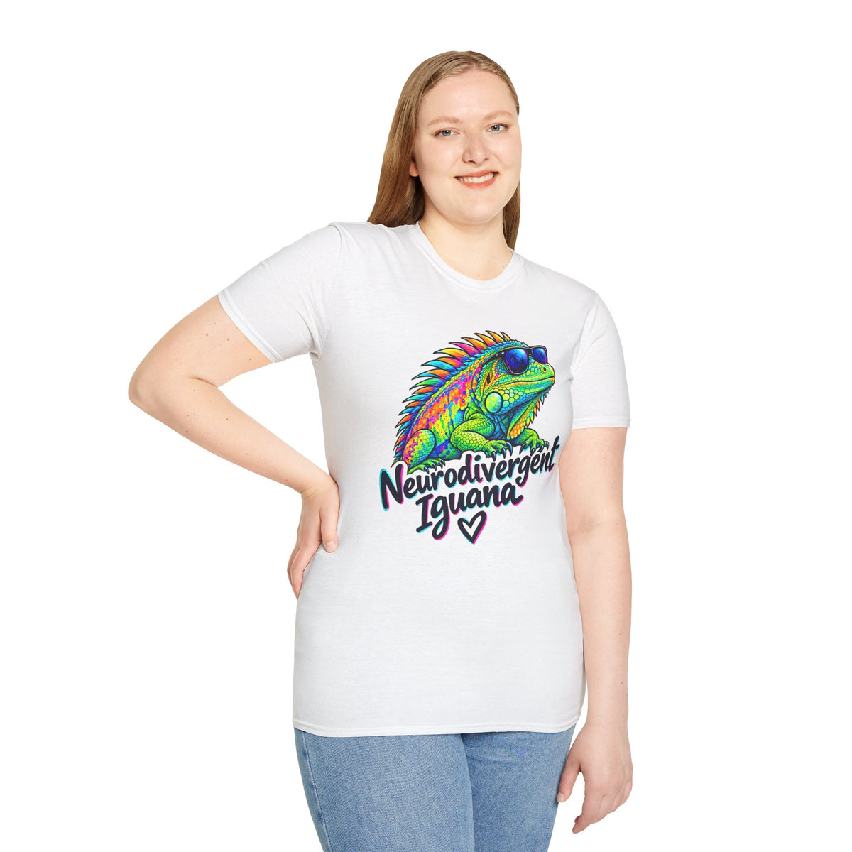 Neurodivergent Iguana T-Shirt – Colorful Pride Lizard Tee for Neurodiversity Awareness