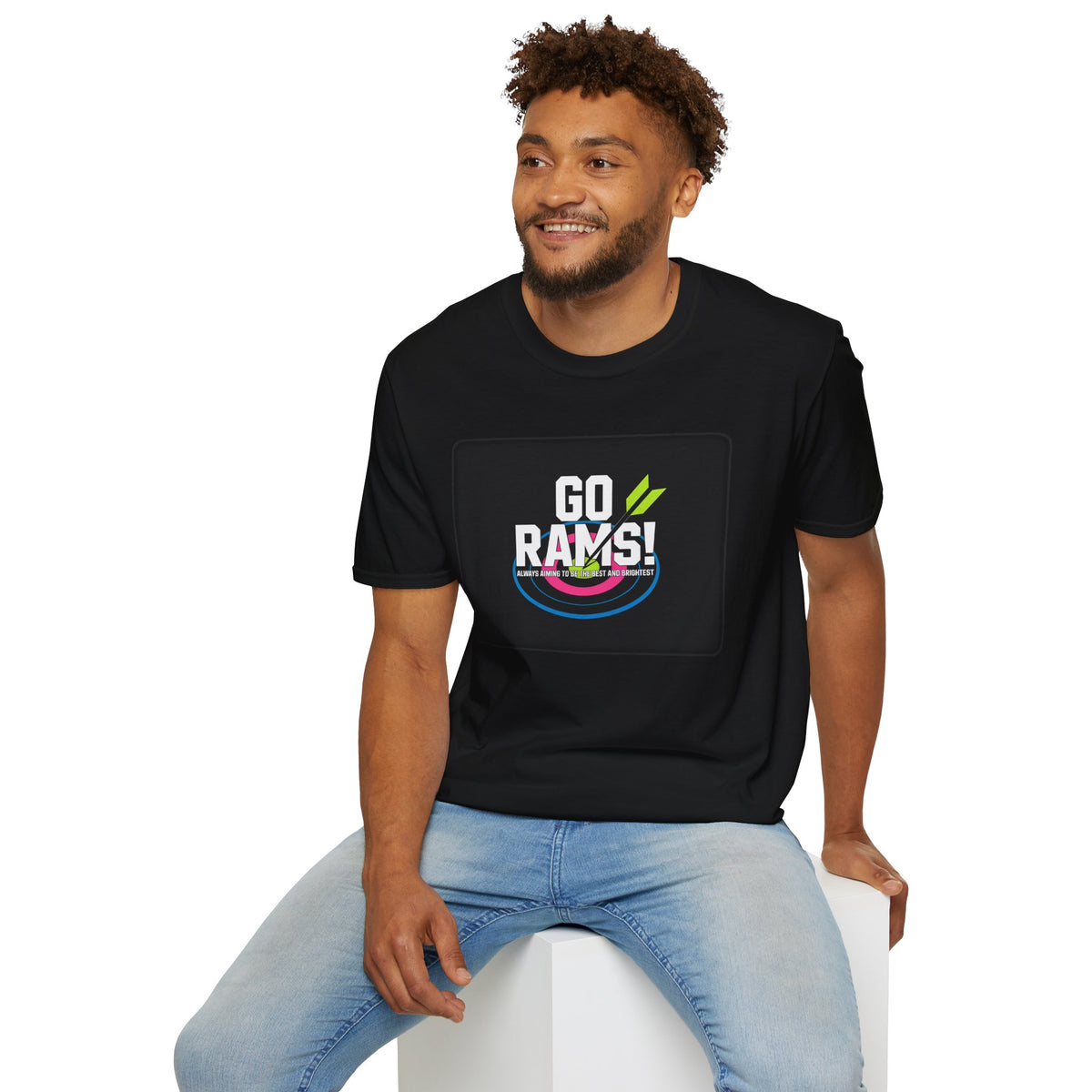 Go Rams! Cheer T-Shirt — Bold School Spirit Graphic Tee