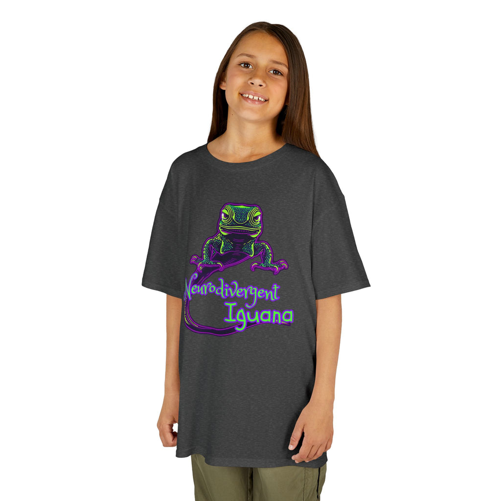 Kids Tee — Neon Chubby Iguana Graphic