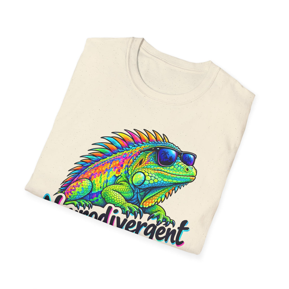 Neurodivergent Iguana T-Shirt – Colorful Pride Lizard Tee for Neurodiversity Awareness