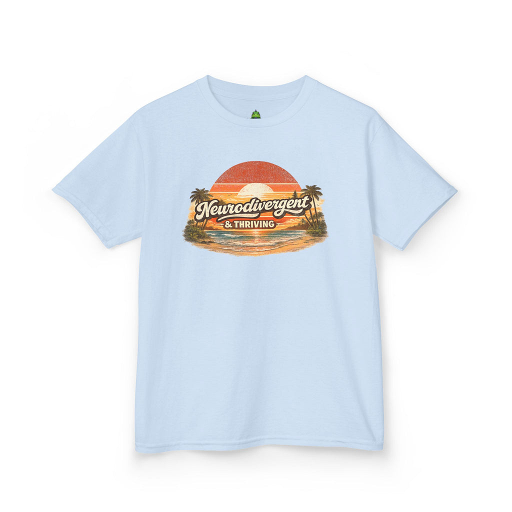 Kids T-Shirt — "Neurodivergent & Thriving" Retro Sunset Tee