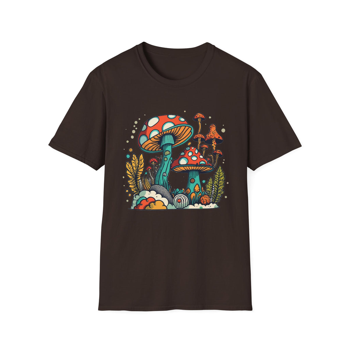 Mushroom Garden T-Shirt — Retro Psychedelic Fungi Illustration