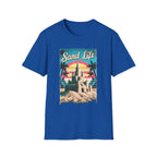 Sand Life Vintage Beach T-Shirt — Retro Sunset Sandcastle Graphic