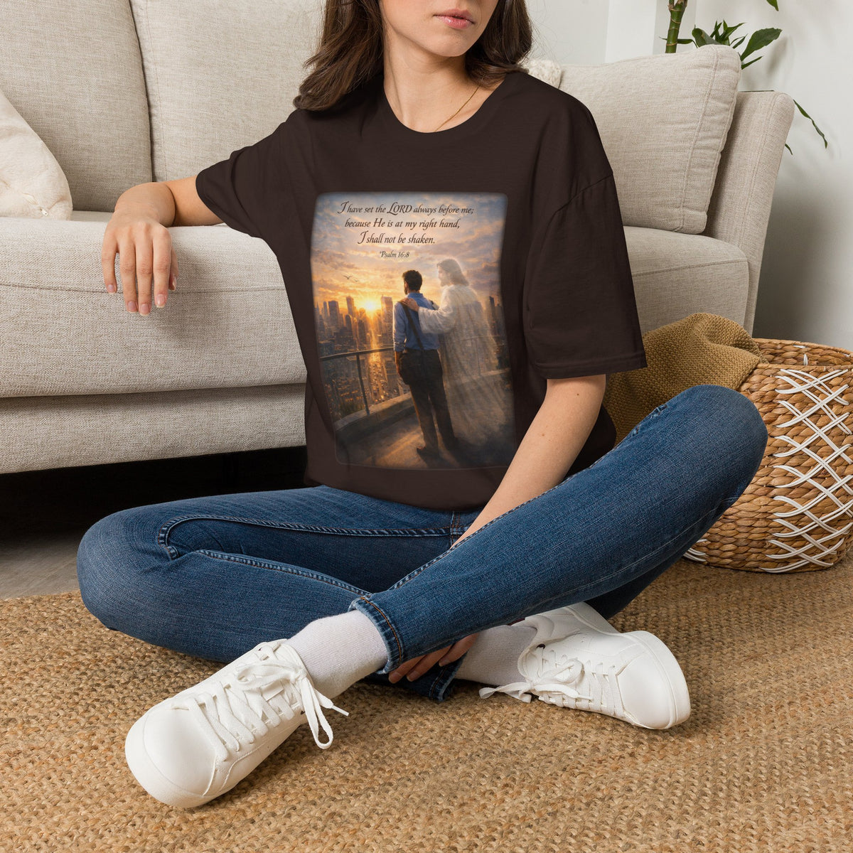Christian Faith T-Shirt — Psalm 16:8 "I Have Set the LORD Always Before Me" Inspirational Tee